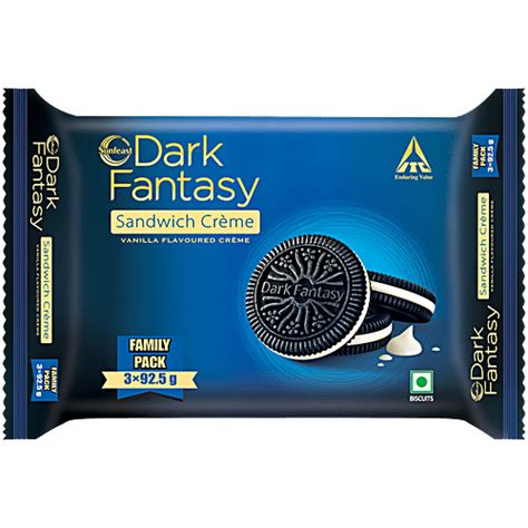 Buy Sunfeast Dark Fantasy Vanilla Creme Dark Crunchy Biscuit With