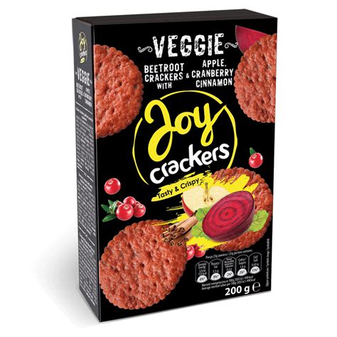 Joy Crackers Krakersy z burakiem jabłkiem i żurawiną 200g Rarytas