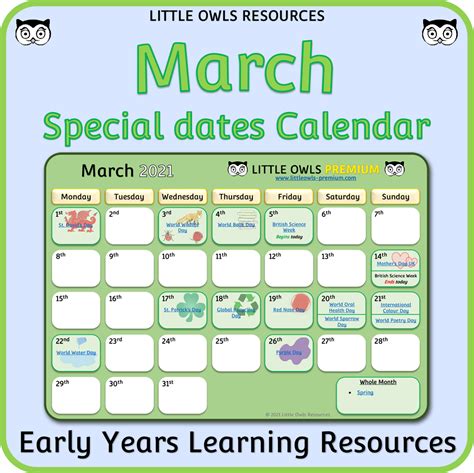 EYFS Special Dates Festivals Celebrations Awareness Dates Calendar