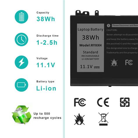 Ryxxh Wh Battery For Dell Latitude E E E E