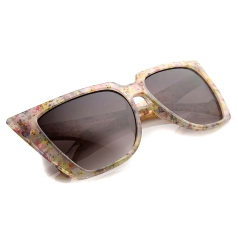 Women S Oversize Speckled Butterfly Cat Eye Sunglasses Zerouv