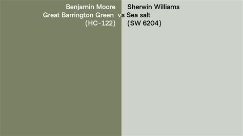 Benjamin Moore Great Barrington Green Hc Vs Sherwin Williams Sea