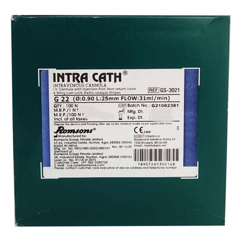 Buy Romsons Intra Cath G Gs Online At Discounted Price