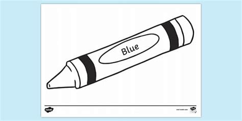 Blue Crayon Colouring Sheet Colouring Sheets Twinkl