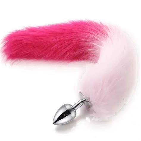 Plug anal metálico chico con cola de zorro