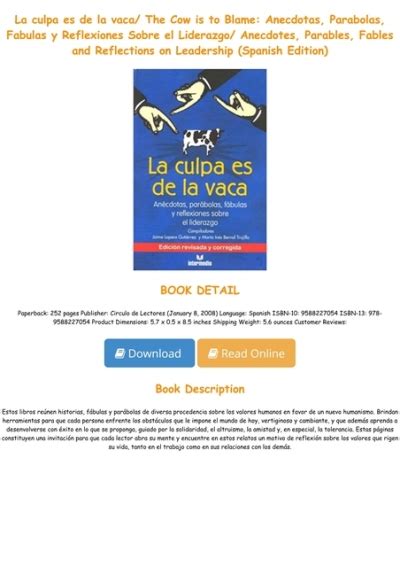 Read [pdf] Books La Culpa Es De La Vaca The Cow Is To Blame Anecdotas Parabolas Fabulas Y