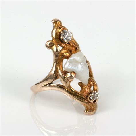 Buy Art Nouveau Natural Pearl And Diamond Ring Sold Items Sold Rings