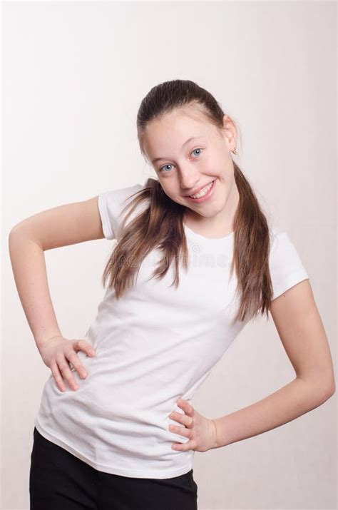 Portrait Of A Twelve Year Old Sweet Girl Stock Image Image Of