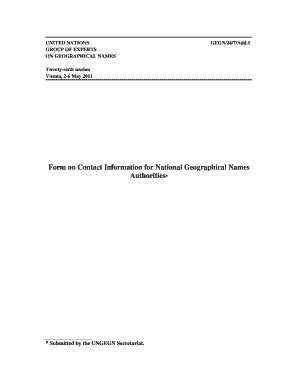 Fillable Online Unstats Un Form On Contact Information For National