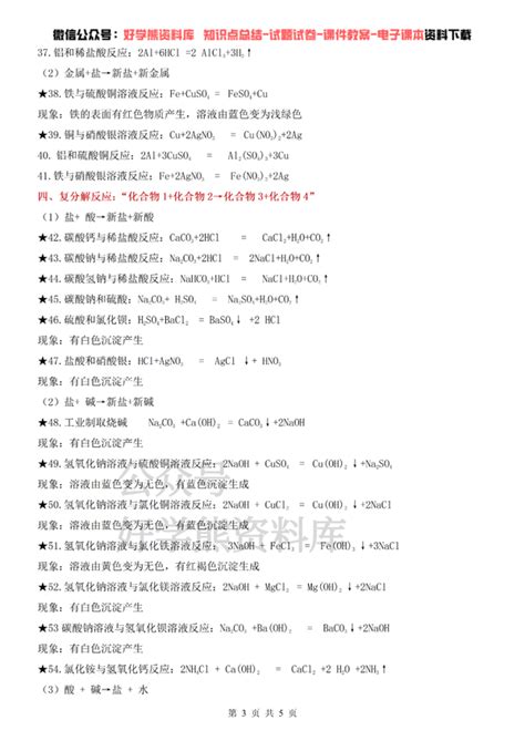 【中考化学】初中化学中考总复习必背80条方程式汇总 知乎