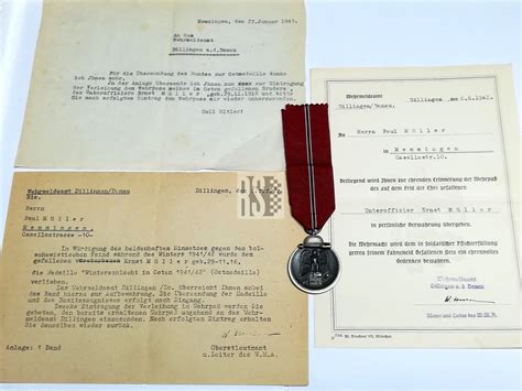 Ostfront medal +certificate set SOLD - Rocksteady Militaria