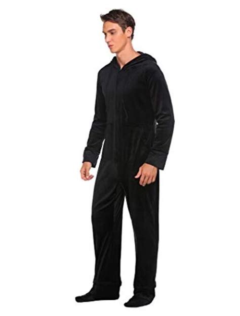 Buy Ekouaer Fleece Onesies For Men One Piece Footed Pajamas Adult Zip