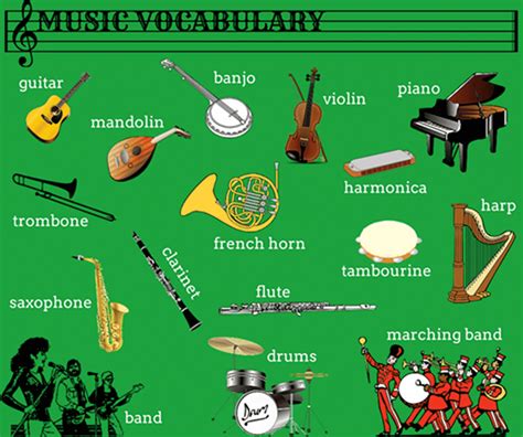 Learn English Vocabulary Through Pictures Musical Instruments Esl Buzz