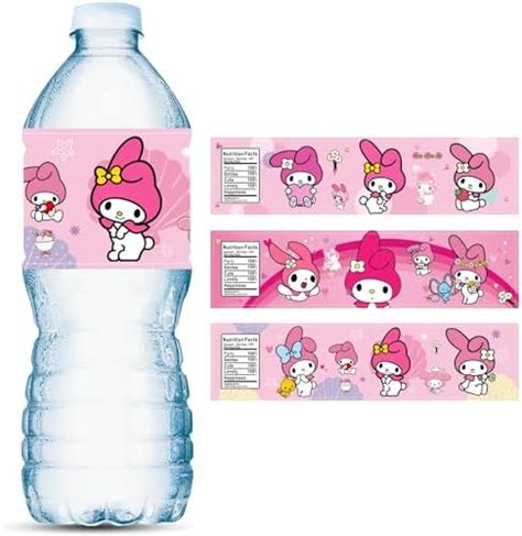 Amazon 24PCS Melody Water Bottle Labels Melody Birthday Party