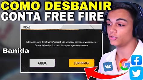 Como Desbanir Conta Free Fire Banida Permanente Funcinando Mini