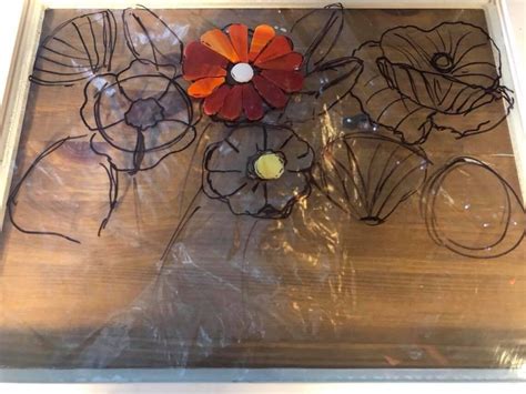 Mosaic Poppy Window, Poppy Mosaic, Stained Glass Window, Flower Art ...