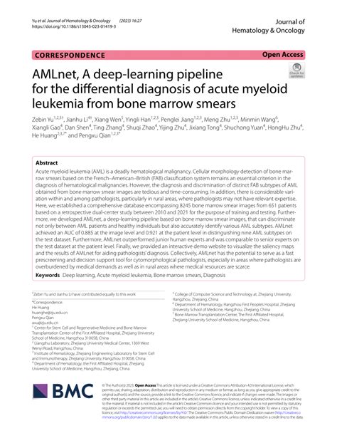 Pdf Amlnet A Deep Learning Pipeline For The Differential Diagnosis