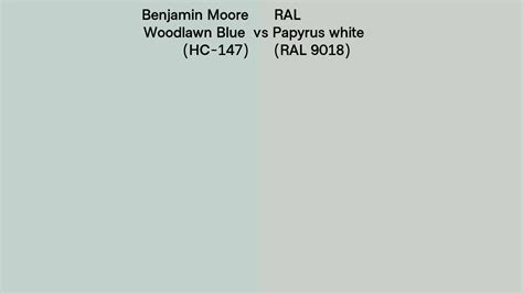 Benjamin Moore Woodlawn Blue HC 147 Vs RAL Papyrus White RAL 9018