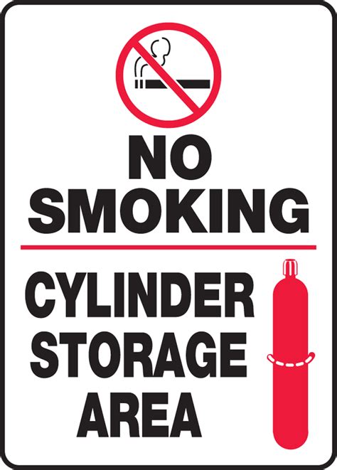 Cylinder Storage Area No Smoking Safety Sign Mcpg