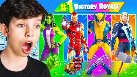 Extreme Rainbow Marvel Skin Challenge Fortnite Youtube