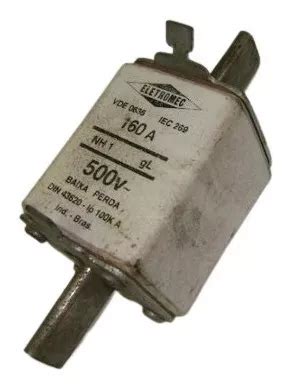 Fusivel Nh1 160a 500v Retardado 100ka Nh1 160a Eletromec Sn