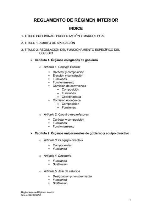 Reglamento De R Gimen Interior Cee Bergidum