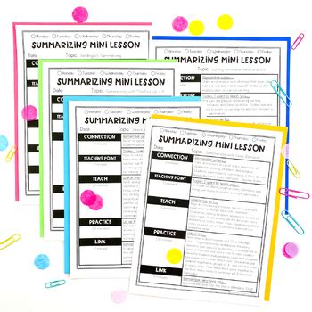 Summarizing Mini Lessons By Ciera Harris Teaching TPT