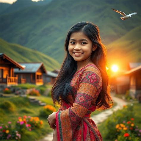graceful nepali beauty   vibrant village