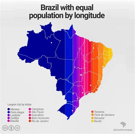 [oc] Brazil With Equal Population By Longitude R Mapporn