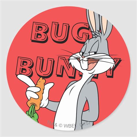 Bugs Bunny With Carrot Classic Round Sticker | Tượng