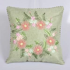 Cushion Cover Diy Ribbon Embroidery Kit 45cm Pillow Case Cross Stitch