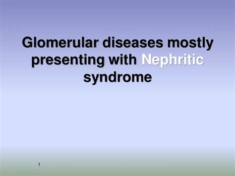 Pdf Glomerular Diseases Mostly Presenting With Nephritic Syndrome