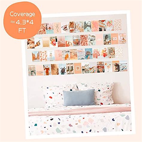 Cy2side 50pcs Peach Beach Aesthetic Picture For Wall Collage 50 Set