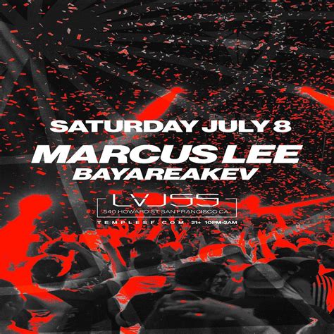 Marcus Lee Lvl Tickets At Temple Nightclub In Sf By Temple