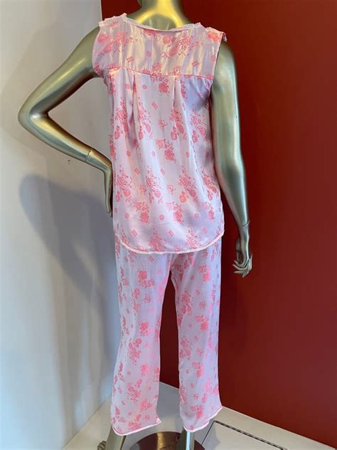 S Pink Asian Print Lingerie Set Gem