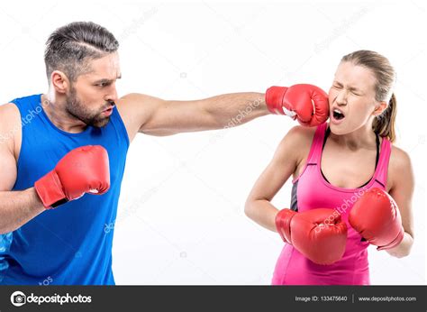 Man and woman boxing — Stock Photo © AndrewLobov #133475640