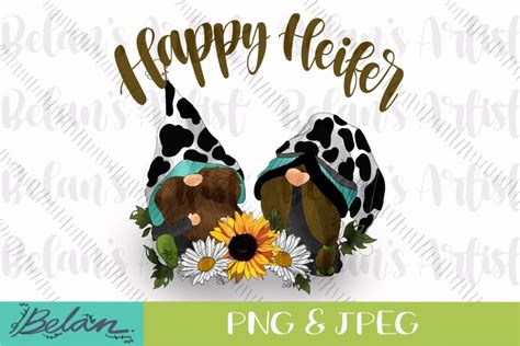 Happy Heifer Png Sublimation Graphic By Belansartist · Creative Fabrica