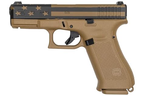 Glock 19x 9mm Full Size Fde 17 Round Pistol With Usa Flag Cerakote