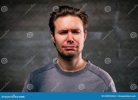 Young Handsome Man Crying Portrait Stock Image - Image of resentment ...