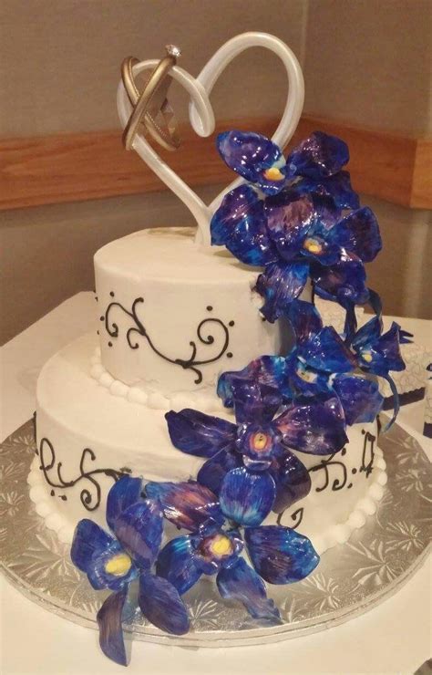 Blue Orchid Wedding Cake Beautiful Wedding Cakes Blue Orchid Wedding Wedding Cakes