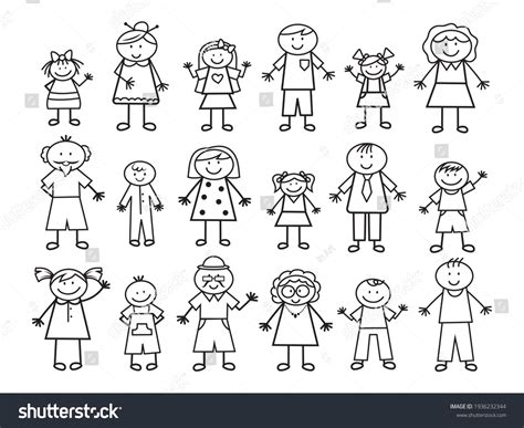 Stick People Family Clipart