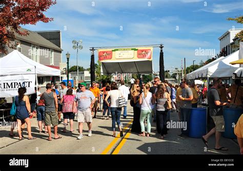 Small Town American Autumn Street Festival Cary Illinois Stock Photo