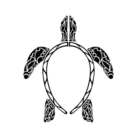 Polynesian Style Turtle Tattoo Black And White Turtle Tattoo Maori Tribal Patterns Isolated