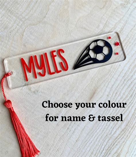 Personalised Football Bookmark Boys Or Girls Bookmark With Etsy Uk