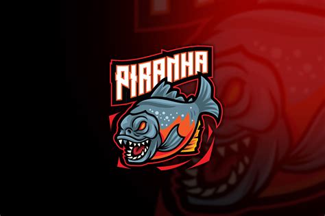 Piranha Fish Esport Logo Template By Ianmikraz Studio Thehungryjpeg