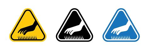 Caution Hot Surface Sign Set Vector Art At Vecteezy