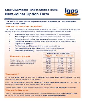 Fillable Online New Joiner Option Form Surrey County Council Fax