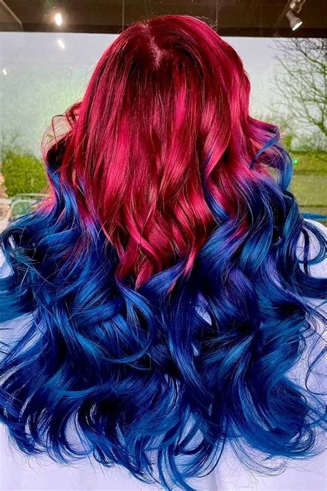 Best Purple And Blue Hair Looks Blue Hair Two Color Hair Blue Ombre