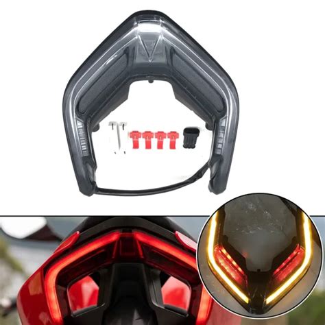 POUR DUCATI PANIGALE V2 V4 DEL Feu Arri Re L Gant Couleur Coque Noire