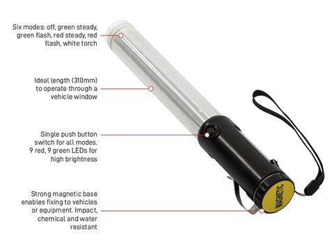 Esko Red Green LED Traffic Signalling Baton Esko Safety